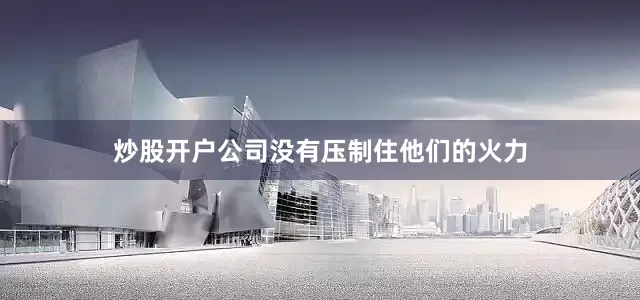 炒股开户公司没有压制住他们的火力